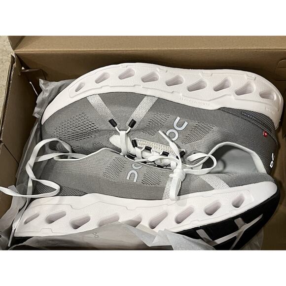 ON Cloud Men's Cloudeclipse White Alloy Gray Running Cloud Cushioned Sneakers 10 - Picture 7 of 8